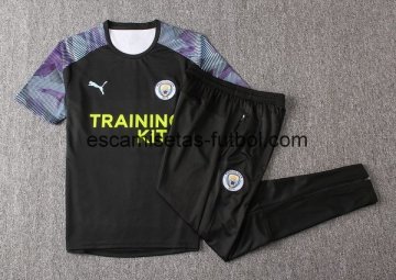 Camiseta de Entrenamiento Conjunto Completo Manchester City 2019/2020 Negro Purpura