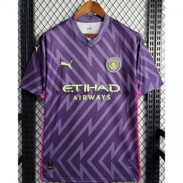 Tailandia Portero Camiseta del Manchester City 2023/2024 Purpura