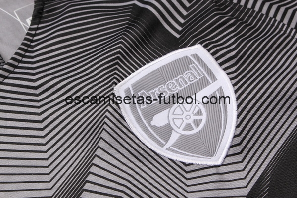 Camiseta de Entrenamiento Conjunto Completo Arsenal 2018/2019 Gris Negro - Haga un click en la imagen para cerrar