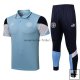 Conjunto Completo Polo Manchester City 2021/2022 Azul Blanco Negro