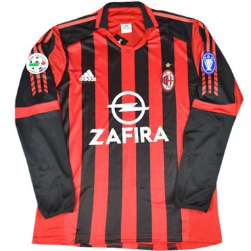 Retro Camiseta de la Selección de AC Milan 1ª Rojo 2005/2006 ML