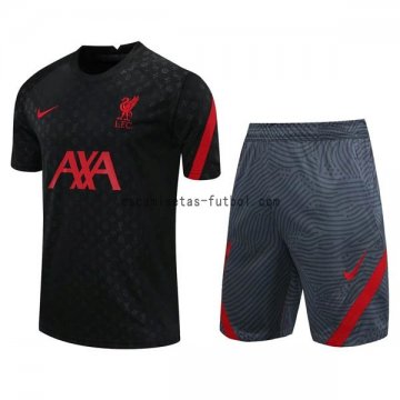 Camiseta de Entrenamiento Conjunto Completo Liverpool 2020/2021 Negro Gris