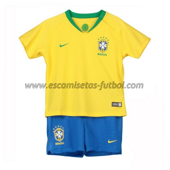 Camiseta del Brasil 1ª Conjunto De Niño 2018 - Haga un click en la imagen para cerrar