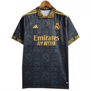 Tailandia Especial Camiseta del Real Madrid 2023/2024 Negro Amarillo